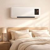 Wall Mounted AC Heater, 2-in-1 Cooling & Heating Fan with Remote, Quiet Energy Saving Unit for Bedroom Office RV Garage, White