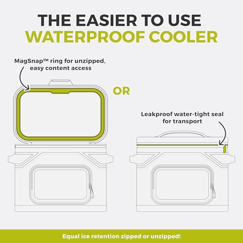Image of CORE Magnetic Leak Proof Soft Cooler with Waterproof Zipper | Insulated Bag Portable Ice Chest Box | Best Soft Cooler for Food & Beverages for Tailgating, Car Camping, Travel, and Family Beach Picnics