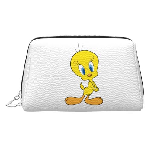 化粧ポーチ トゥイーティー レディース メイクポーチ 化粧バッグ メンズ トラベルポーチ レザー 小物入れ かわいい おしゃれ 可愛い 化粧品収納 大容量 防水 多機能 旅行 持ち運び便利