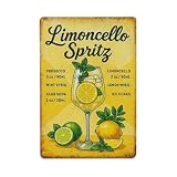 LIMONCELLO Plaque en métal vintage Man Cave Home Bar Pub Décoration murale Poster en métal 20,3 x 30,5 cm