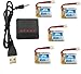 Produktbild Fytoo Ersatzakku 5PCS 3.7V 150mah Lipo Batterie Akku mit 5 in 1 Ladegerät für JJRC H36 E010 E011 E013 Quadcopter RC Drone