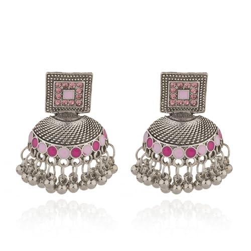 Boucles d'oreilles Jhumka pour femme style bohème vintage à perles