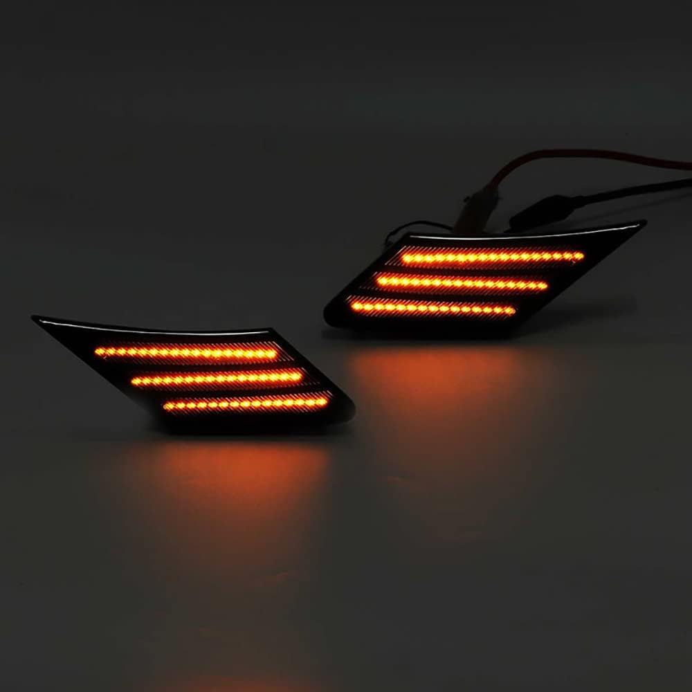 White Amber LED Front Bumper Side Marker Lights Clear Lens, 2013-2019 Compatible with Scion FR-S Compatible with Subaru BRZ Compatible with Toyota FT86, Front Fender Marker Lamps