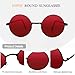 CHRORINE Hippie Sunglasses Round 70s Retro Glasses for Women Men Party Accessory Festival Fashion Vintage Sunglasses (Black Frame Red Lens)