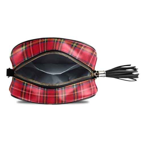 Image of ALAZA Tartan Background Plaid Crossbody Bag with Adjustable Metal Chain Strap for Women Girl