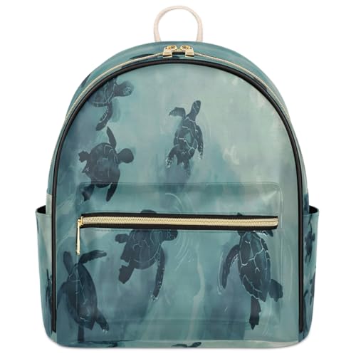 Mochila pequeña de cuero PU multicolor para mujer miniatura 1