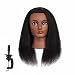 Hairginkgo Afro Mannequin Head 100% Real Hair Manikin Head Styling Hairdresser Training Head Cosmetology Doll Head for Dyeing Cutting Braiding Practice with Clamp (92019B0214)