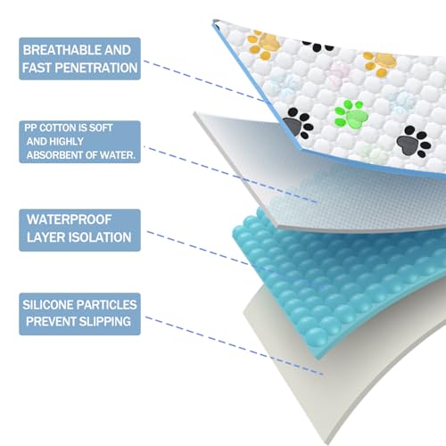 Image of Washable Pee Pads for Dogs, 2 Pack Super Absorbent Reusable Puppy Pads for Potty Training, Floor, Couch, Bed, and Crate, 63'' x 63''