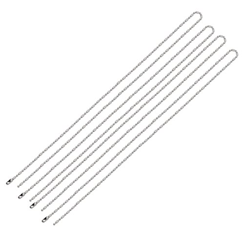 Aexit 4Pcs 1.6mm Lighting fixtures and controls Diameter Stainless Steel Beaded Ball Pitch Chain Keychain Silver Tone 50cm Length