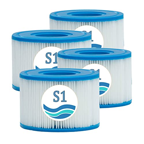FSUJWOA Pool Filter S1, Filterkartusche Typ S1 für Intex Filter S1 Whirlpool Filter für Intex Pure Spa S1 Filter Ersatz für Intex 29001E (4 Stück) Cover