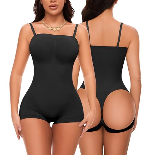 Image of Strapless Shapewear for Women Tummy Control Seamless Jumpsuit Shapewear | Bodysuit Butt Lifter Thigh Slimmer Body Shaper Seamless Under Dresses