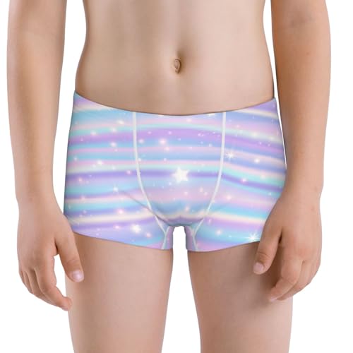 Boys' Cotton Boxer Brief Soft Underwear-Striped Gradient