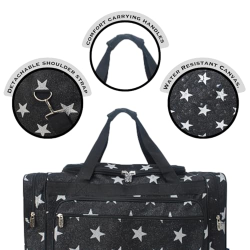 NGIL Canvas 20" inch Duffle Bag (Glitter Super Star-Blk)4