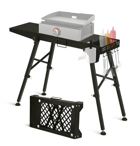 boldworks Griddle Stand for Blackstone Griddle Table Fits Blackstone Table Top Grill 17 Inch and 22 inch Portable with Folding and Height Adjustable Legs