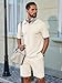 COOFANDY Men's 2 Piece Shirt Sets Fashion Short Sleeve Polo Shirts and Shorts Outfits Summer Casual Sports Outfits