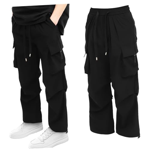 Pantalon cargo décontracté noir unisexe BESPORTBLE ample pour sport