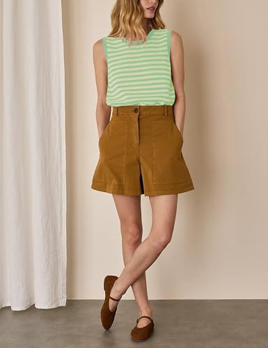 Image of Hongsui Women's Striped Color Block Sweater Vest Ribbed Knit Tank Tops Oversized Crewneck Pullover