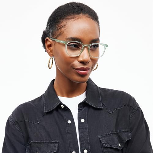 Image of HUSTLR Lenskart | Zero Power Bluecut & Antiglare Computer Eyeglasses | Full Rim Square Shape | As Seen On Shark Tank | For Men & Women | Medium | LB E14058-W