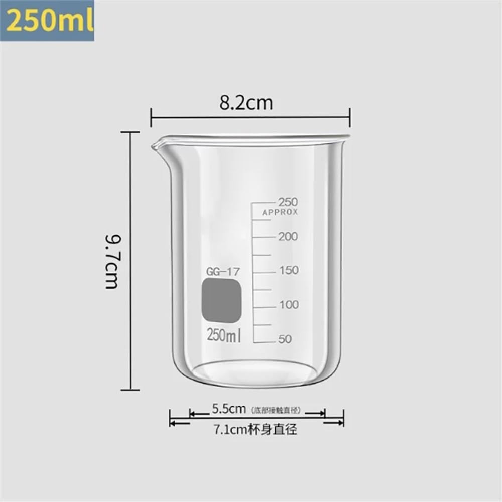 Laborausstattung und -bedarf 8 teile/los Labor Becher 250ml Glas Form Mit Graduierung Und Auslauf 3
