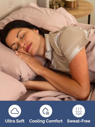 Image of Extra Deep Cal King Fitted Sheet - Single Fitted Sheet Only - Mauve | Easily Fits 18 inch to 24 inch Mattress, Soft, Wrinkle Free, Breathable & Comfy, Extra Deep Pockets Hotel Luxury Fitted Sheet