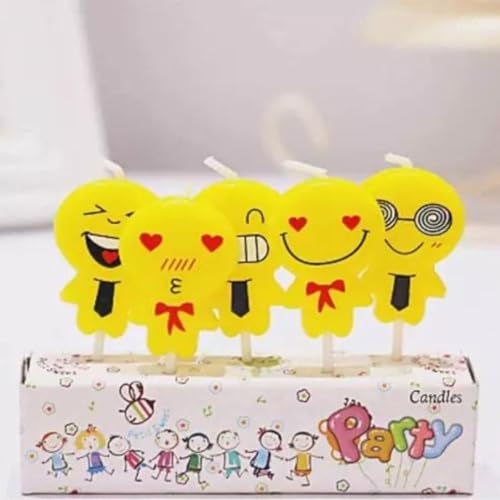 Image of Wanna Party Wax Smiley's Candles (Yellow, Pack of 5)