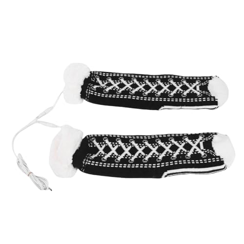 MasYosh Calcetines Calentados por USB para Hombres y Mujeres, Forro Ultra Suave con Suelas de Silicona Antideslizantes, Alambre Calefactor de Fibra Que Calienta de 40 a 50 ℃ para (Negra)