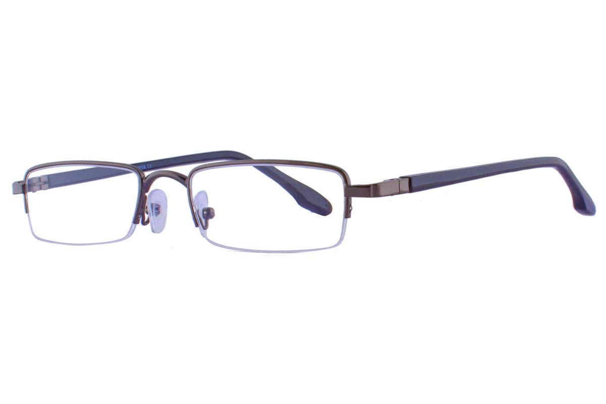 Visions India Unisex Rectangle Half Rim Power Reading Glasses (+2.75, Brown, 9060)