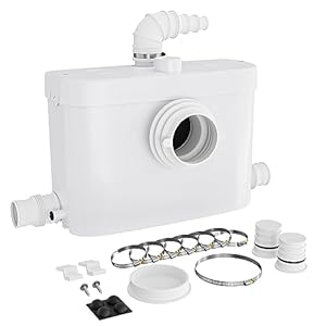 XPOtool 3/1 Kleinhebeanlage mit Frontanschluss, Hebeanlage 450 W mit Häcksler, Abwasserhebeanlage bis 7, 5 m, Fäkalienhebeanlage für WC und Dusche