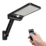 Aqonsie Solar Lights Outdoor with Remote, 56LED 180° Adjustable Angle Security Night Light Outside M