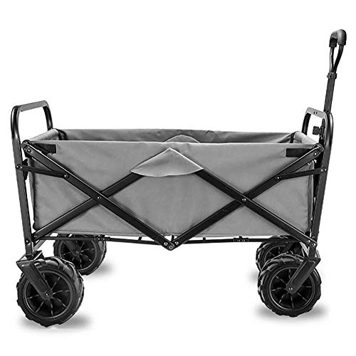 Carro de playa plegable para camping, carrito plegable con marco de acero resistente para jardín, playa, carrito de transporte resistente, carga máxima de 90 kg, para exteriores, festivales