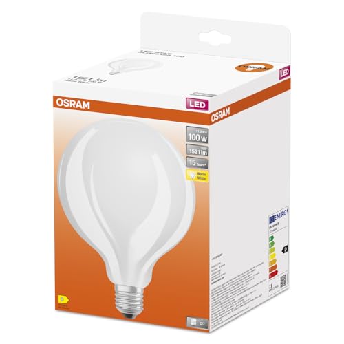 Osram Led Star Classic Globe, Attacco E27, Non Dimmerabile, Bianco Caldo, Sostituisce Una Lampada Tradizionale Da 100 Watt, Opaca (La Confezione Può Variare), 178 H X 125 Mm - 4