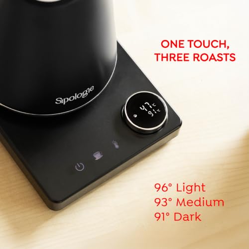 Image of Sipologie Precision Electric Gooseneck Kettle SE 1000ml | 5C Adjustable Temperature with 91 /93 /96C Presets | Keep Warm Timer | 304 Stainless Steel | Pour Over Coffee & Tea | 1100W | 1 Year Warranty