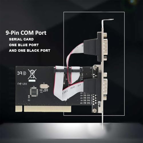 Image of BigPlayer PCI Serial Card 9-Pin RS232 COM Port - Internal PCI Expansion Card for Desktop PC - High-Speed DB9 Interface Adapter (Black)