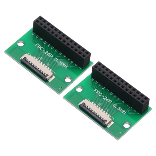 QUARKZMAN 2Pcs Conector de Placa FFC FPC de 26 Pines 0.5mm Socket a 2.54mm Doble Hila Hembra Encabezado Strip Adaptador, Placa Convertidora PCB para Televisores LCD/Cámaras Digitales