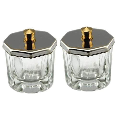 Didiseaon Nail Art Glass Crystal Cups 2pcs miniatura 1