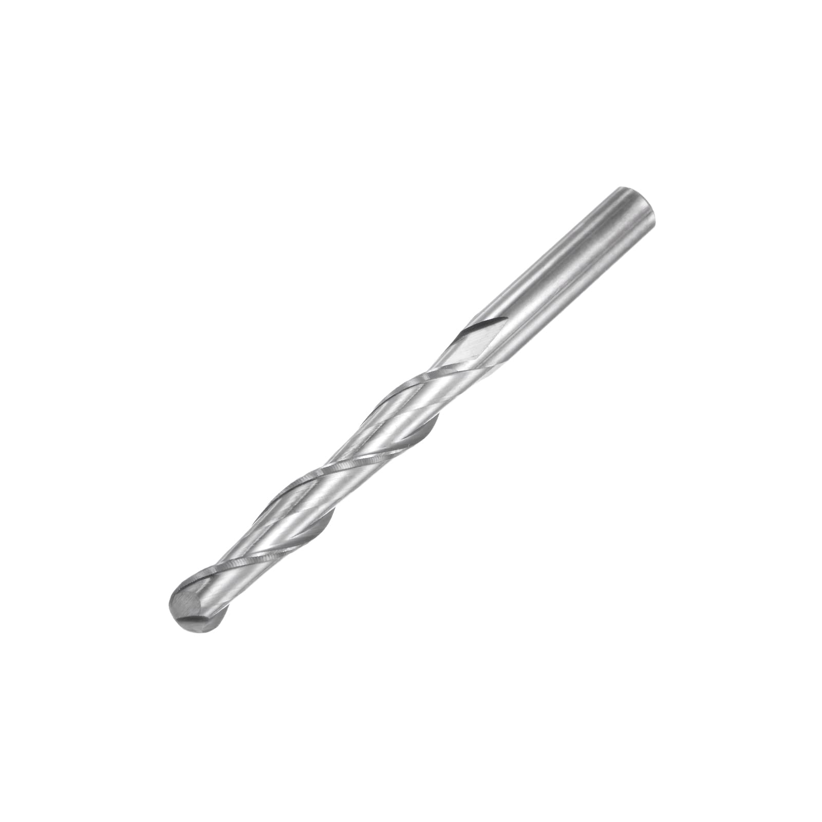 sourcing map Fraise en bout à bec sphérique 6 mm de diamètre 42 mm longueur de coupe 6 mm tige haute vitesse acier 2 cannelures spirale Upcut CNC Router Bits