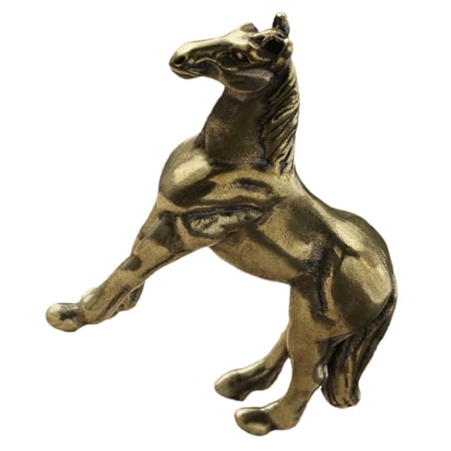 MUELODSIC 古銅製戦馬彫刻 馬デスクトップ装飾 玄関飾り インテリア置物 家やオフィスの空間活性化