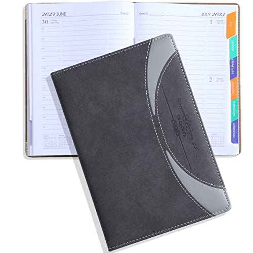 COLAND Agenda Semainier 2023 -A5 Agenda Scolaire 21.3*14.5cm (Janvier-Décembre2023)-Une Page Par Jour-Adapté aux écoles, au Bureau et à la Famille Agenda Journalier 2023 (Noir) Cover