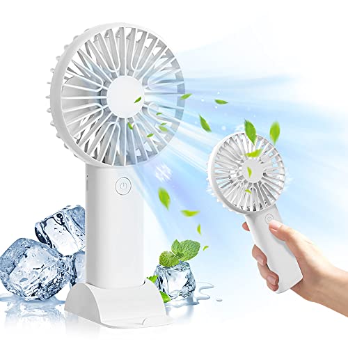 mebiusyhc Mini ventilador de mano, ventilador personal, ventilador USB recargable para 3 velocidades ajustables, ventilador de mano portátil para niñas, mujeres, niños, viajes al aire libre o en