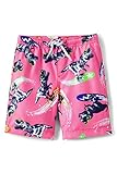 Lands' End B Swim Trunks Highlighter Pink Surfing Dinos Kids Large