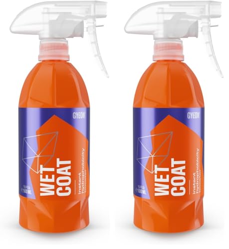 Image of GYEON Wet Coat 500ml - Hydrophobic Ceramic Spray Coating for Cars - High Gloss Solutions for Your Car Paint Wheels and Glass - Spray On Rinse Off Easy DIY Use Formula (Pack of 2)