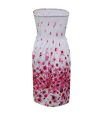 Image of Zyyfly Strapless Dress for Women Summer Beach Boho Smocked Tube Top Dress