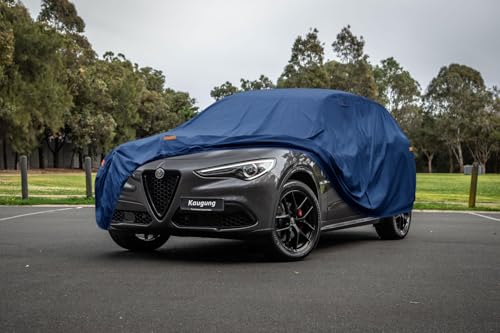 Image of Kaugung Custom Fit Car Cover for Alfa Romeo Stelvio SUV (Base, Ti, Veloce, Quadrifoglio), Heavy Duty SUV Cover Waterproof All Weather Outdoor Protection, Breathable Full Exterior Cover with Vent