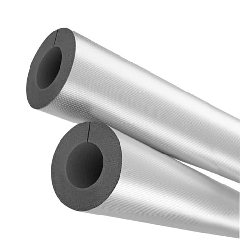 Tubo isolante autoadesivo in schiuma per esterni, copertura in foglio di alluminio per ID 16/22/27/34/43/48/60 mm, ideale per l'irrigazione invernale (114 mm x 40 mm x 95 cm)