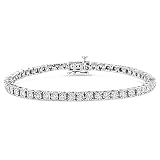 Haus of Brilliance .925 Sterling Silver 1.0 Cttw Lab Grown Diamond Illusion-Set Miracle Plate Tennis