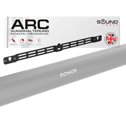 Sound bass Arc Wandhalterung Schwarz Kompatibel mit Sonos Arc und Arc Ultra Einstellbare Tiefe Sämtliches Montagezubehör Enthalten Entworfen in Großbritannien