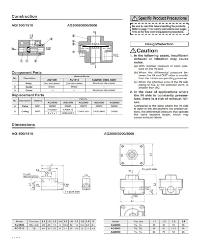 Soupape d'échappement de type AQ5000-04 connecteur d'air comprimé - 5