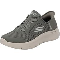 Skechers Damen Go Walk Flex Grand Entry Slip-On, Olivfarbener Textilbesatz, 40 EU