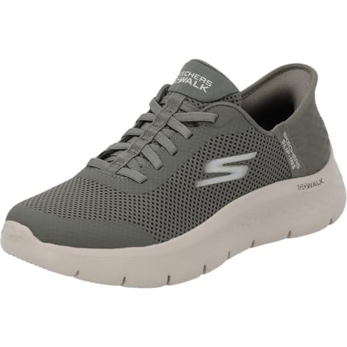 Skechers Go Walk Flex Grand Entry, Zapatillas Mujer, Olive Textile/Trim, 37 EU