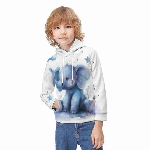 Sweat éléphant 3D pull ado chaud avec poche pour contrer le froid